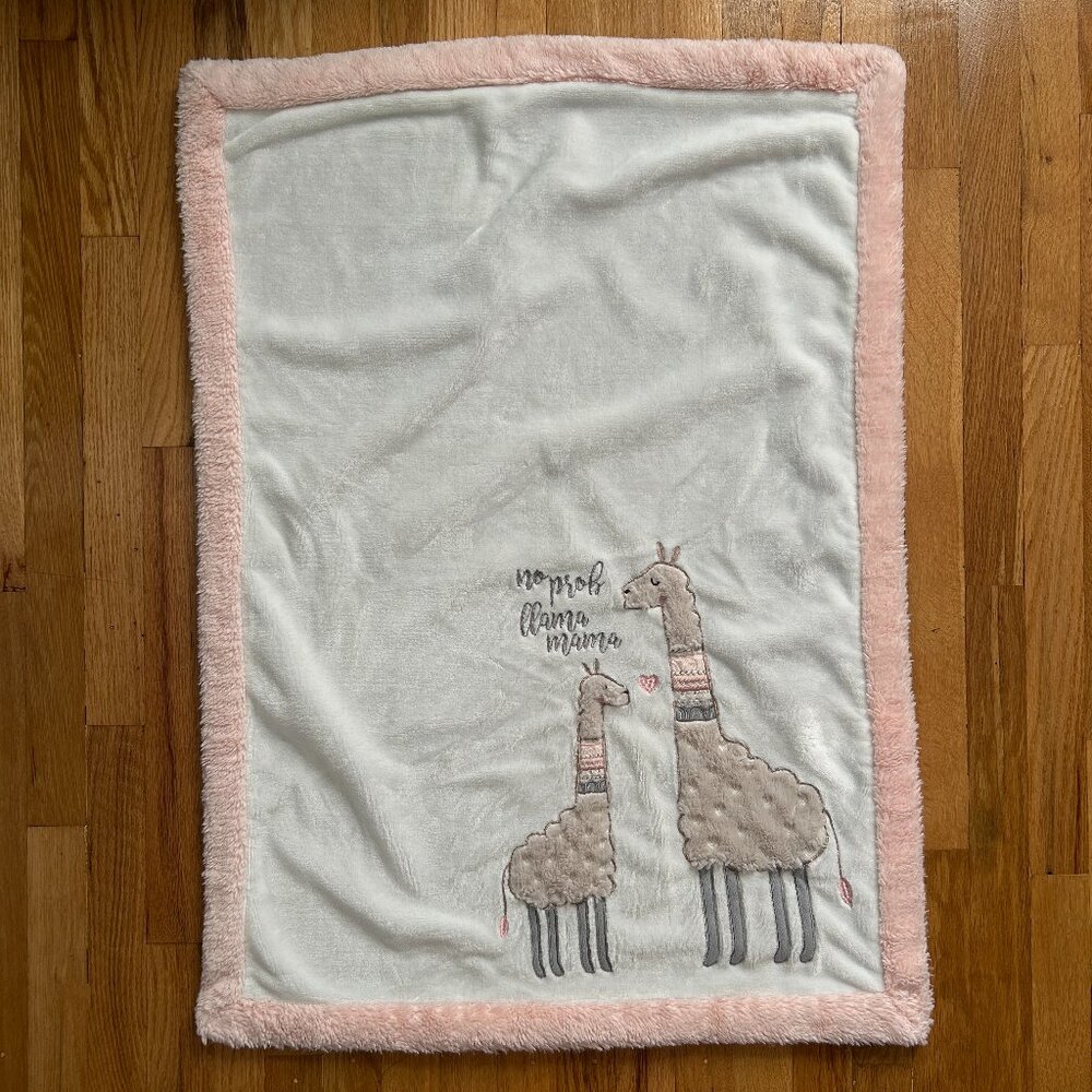 Levtex Baby Imani Blanket Lovey NO PROB LLAMA MAMA Soft Plush 27" x 36"
